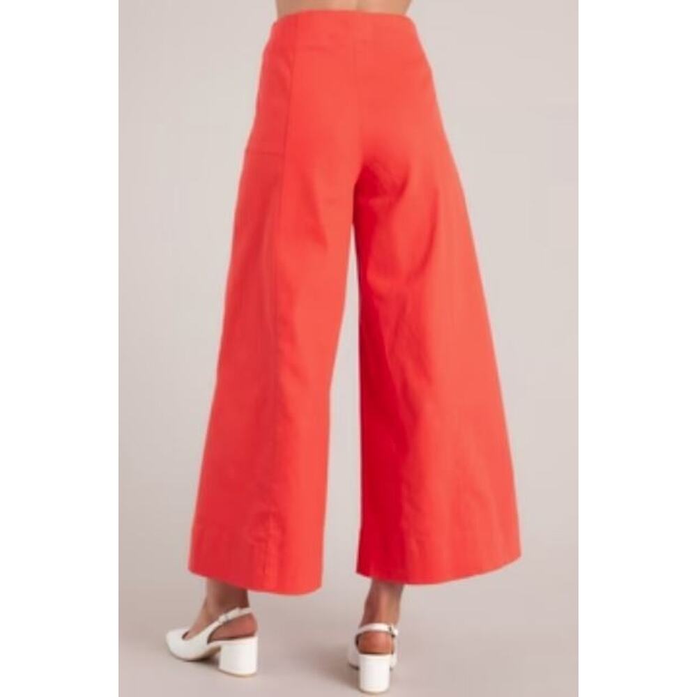 Jones New York Linen Blend Wide Leg Cropped Pants in Valencia Orange Size 16 $89